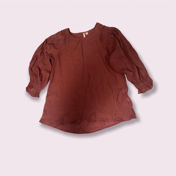 🌟SALE 2/$10.00‼️ EST. 1646 Women’s 3/4 Blush Pink Sleeve Blouse size L - Picture 5 of 6